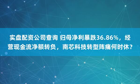 实盘配资公司查询 归母净利暴跌36.86%，经营现金流净额转负，南芯科技转型阵痛何时休？